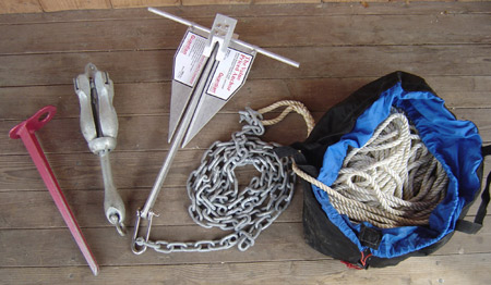 Boat Anchor System: Small Boat Anchors, Ropes, And Hardware